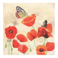 Servietten, 3-lagig 1/4-Falz 33 x 33 cm "Poppy Flowers"