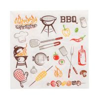 Servietten, 3-lagig 1/4-Falz 33 x 33 cm "Time for BBQ"