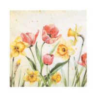 Servietten, 3-lagig 1/4-Falz 33 x 33 cm "Tulips & Daffodils"