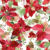 Servietten, 3-lagig 1/4-Falz 33 x 33 cm "Winter Poinsetta"