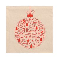 Servietten, 3-lagig 1/4-Falz 33 x 33 cm natur "Christmas Lettering" aus recyceltem Papier