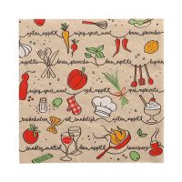 Servietten, 3-lagig 1/4-Falz 33 x 33 cm natur "Enjoy your meal" aus recyceltem Papier