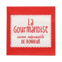 Servietten, 3-lagig 1/4-Falz 33 x 33 cm rot "La Gourmandise"