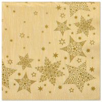 Servietten, 3-lagig 1/4-Falz 40 x 40 cm creme "Christmas Shine"