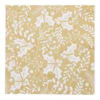 Servietten, 3-lagig 1/4-Falz 40 x 40 cm gold "Houx et Gui"