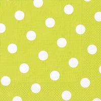 Servietten, 3-lagig 1/4-Falz 40 x 40 cm limonengrün "Dots"