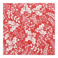 Servietten, 3-lagig 1/4-Falz 40 x 40 cm rot "Houx et Gui"