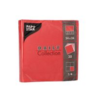 Servietten "DAILY Collection" 1/4-Falz 24 x 24 cm rot