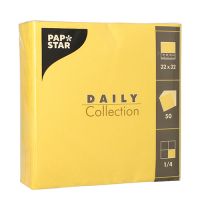 Servietten "DAILY Collection" 1/4-Falz 32 x 32 cm gelb