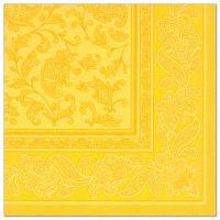 Servietten, "ROYAL Collection" 1/4-Falz 40 x 40 cm gelb "Ornaments"