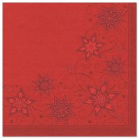 Weihnachtsservietten, rot "ROYAL Collection" 1/4-Falz 40 x 40 cm "Just Stars"