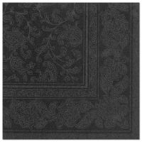 Servietten, schwarz "ROYAL Collection" 1/4-Falz 40 x 40 cm "Ornaments"