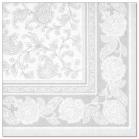 Servietten, "ROYAL Collection" 1/4-Falz 40 x 40 cm weiss "Ornaments"