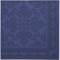 Servietten "ROYAL Collection" 1/4-Falz 40 x 40 cm dunkelblau "Arabesque"