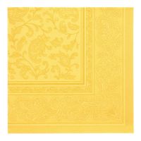 Servietten, "ROYAL Collection" 1/4-Falz 40 x 40 cm gelb "Ornaments"