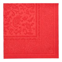 Servietten, "ROYAL Collection" 1/4-Falz 40 x 40 cm rot "Ornaments"