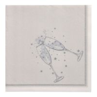 Servietten "ROYAL Collection" 1/4-Falz 40 x 40 cm silber "Festivity"