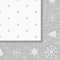 Servietten "ROYAL Collection" 1/4-Falz 40 x 40 cm silber "X-Mas"