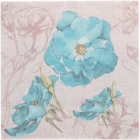 Servietten "ROYAL Collection" 1/4-Falz 40 x 40 cm türkis "Blossom"