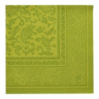 Servietten, olivgrün "ROYAL Collection" 1/4-Falz 40 x 40 cm "Ornaments"