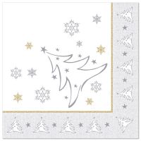 Servietten, silber "ROYAL Collection" 1/4-Falz 40 x 40 cm "X-Mas Elegance"