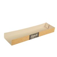 Snacktrays, Pappe "pure" 7,5 x 28,5 cm "Good Food"