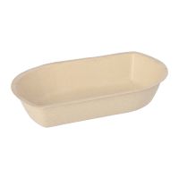Snacktrays aus Zuckerrohr natur, 12,2 x 19,4 cm x 3,6 cm