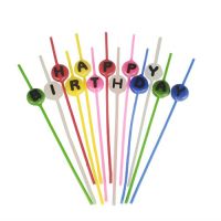 Spaghettikerzen-Set 16 cm farbig sortiert "Happy Birthday"