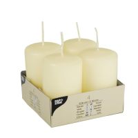 Stumpenkerzen elfenbein "Ivory" Ø 50 mm · 80 mm mit Flachkopf 