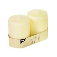 Stumpenkerzen elfenbein "Ivory" Ø 80 mm · 100 mm mit Flachkopf