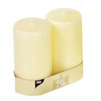 Stumpenkerzen elfenbein "Ivory" Ø 80 mm · 150 mm mit Flachkopf