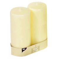 Stumpenkerzen elfenbein "Ivory" Ø 80 mm · 220 mm mit Flachkopf