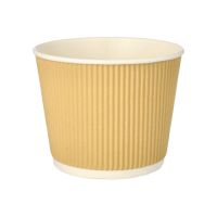 Suppenbecher, Pappe rund 998 ml Ø 13,5 cm · 10,8 cm braun/weiss Ripple Wall