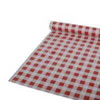 Tischdecke aus Folie, rot kariert, 50 m x 80 cm "Karo"