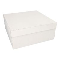 Tortenkartons, mit Deckel, Pappe eckig 30 x 30 x 13 cm weiss