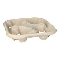Tragetabletts, Pappe "To Go" 4,7 x 22,4 x 22,4 cm natur, für 4 Becher