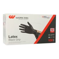 Latex-Handschuhe, puderfrei "Black Grip" schwarz Größe M