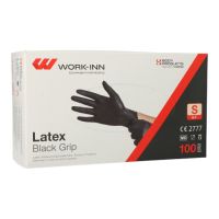Latex-Handschuhe, puderfrei "Black Grip" schwarz Größe S