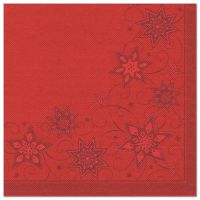 Weihnachtsservietten, rot "ROYAL Collection" 1/4-Falz 40 x 40 cm "Just Stars"