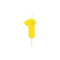 Zahlenkerzen Mini 6,8 cm gelb "1"