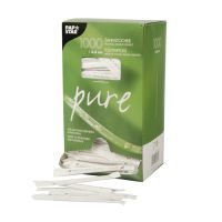Zahnstocher einzeln verpackt, Holz "pure" rund 6,5 cm, Aufdruck: www.PAPSTAR.com