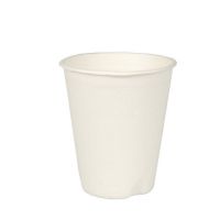 Zuckerrohr Becher für Heißgetränke, "pure" 0,2 l Ø 8 cm · 9,1 cm weiss 