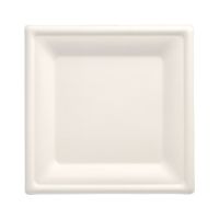 Zuckerrohr Teller eckig "pure" 20 x 20 cm weiss