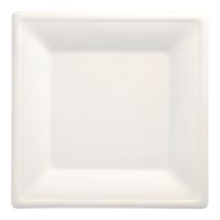 Zuckerrohr Teller eckig "pure" 26 x 26 cm weiss