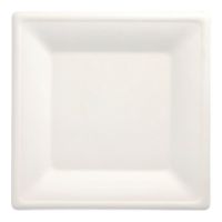 Zuckerrohr Teller eckig "pure" 26 x 26 cm weiss