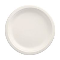 Zuckerrohr Teller rund "pure", ungeteilt Ø 23 cm weiss