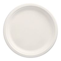 Zuckerrohr Teller rund "pure", ungeteilt Ø 26 cm weiss