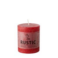 Stumpenkerzen "Rustic", rot, Ø 68 mm · 80 mm, durchgefärbt